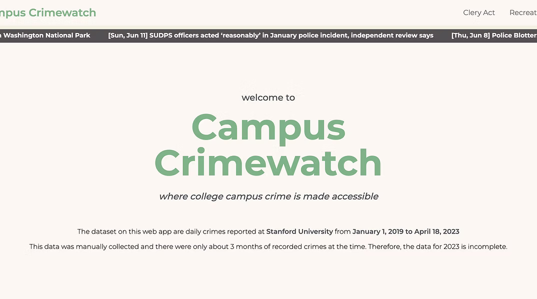 Campus Crimewatch Screenshot